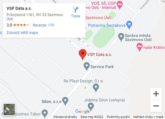 Mapa ServicePark a.s. Sezimovo Ústí
