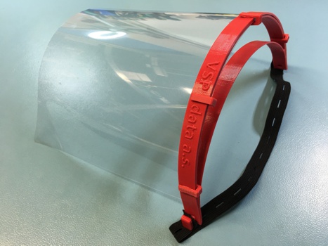 Ochranný štít vyrobený 3D tiskem